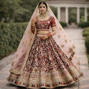 Designer Chaniya Choli Bridal Lehenga Blouse Wedding Embroidered Custom Made SEE